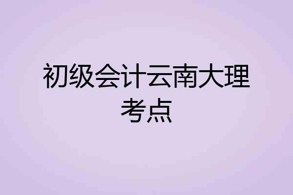 初级会计云南大理考点