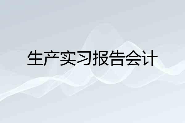 生产实习报告会计