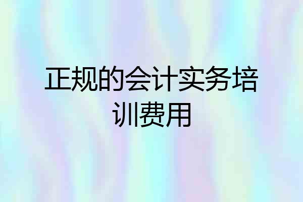 正规的会计实务培训费用