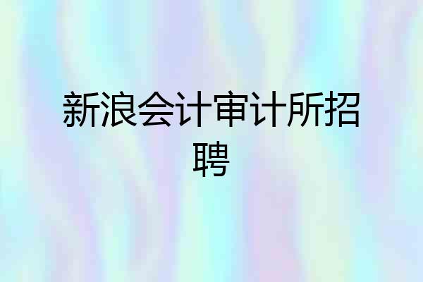新浪会计审计所招聘