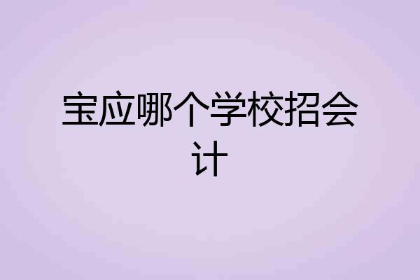 宝应哪个学校招会计