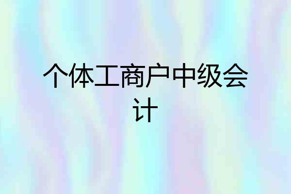 个体工商户中级会计