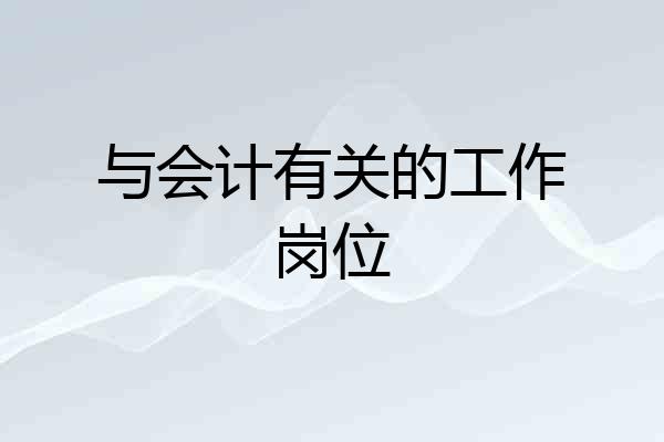 与会计有关的工作岗位