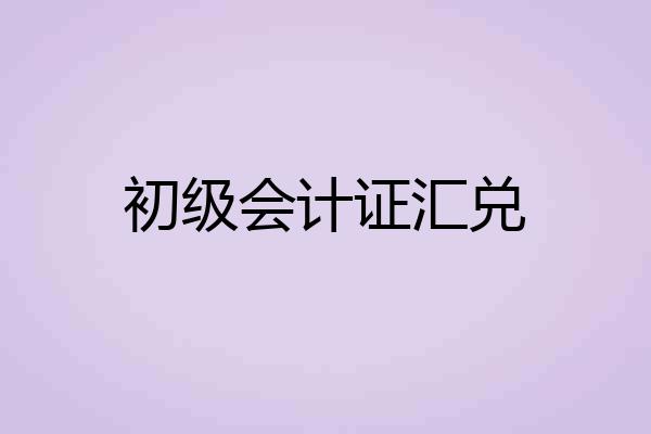 初级会计证汇兑