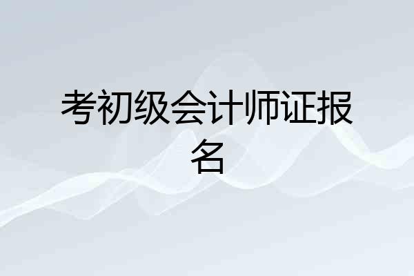 考初级会计师证报名