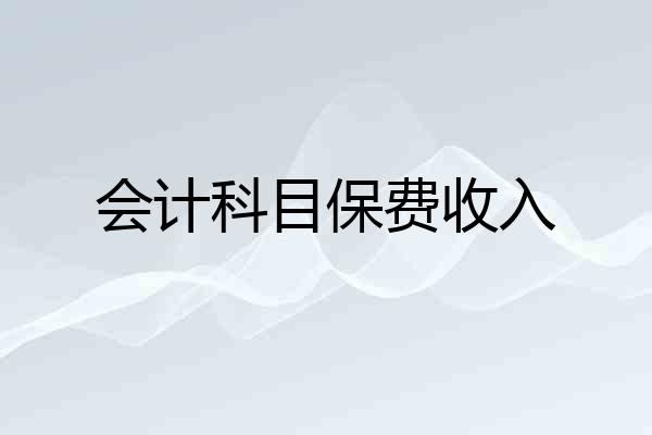 会计科目保费收入