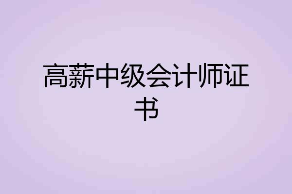 高薪中级会计师证书
