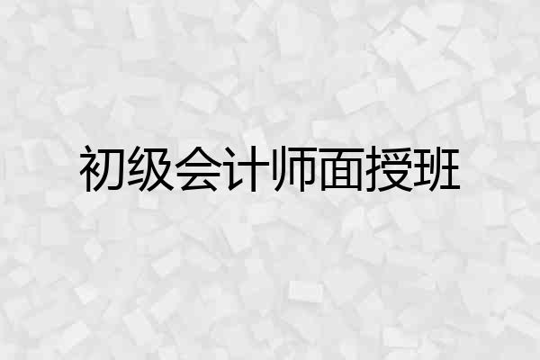 初级会计师面授班