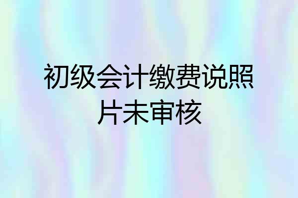 初级会计缴费说照片未审核