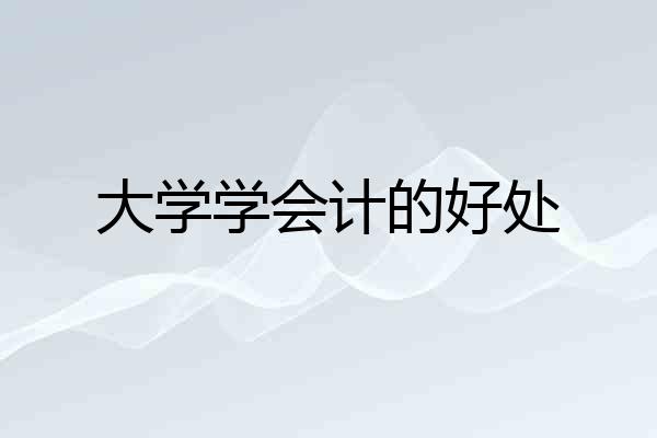 大学学会计的好处