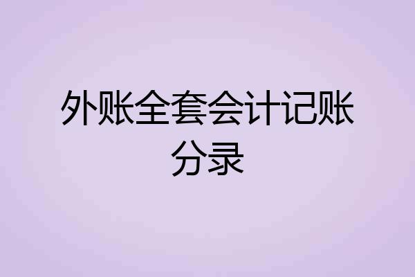 外账全套会计记账分录