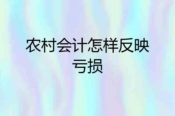 农村会计怎样反映亏损