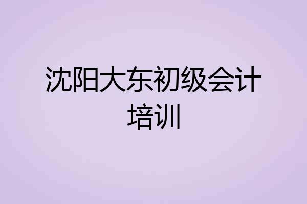 沈阳大东初级会计培训