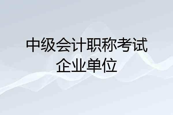 中级会计职称考试企业单位
