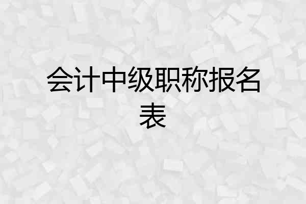 会计中级职称报名表
