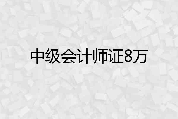 中级会计师证8万