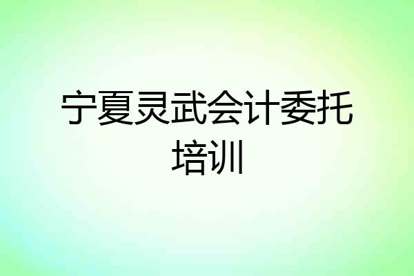 宁夏灵武会计委托培训