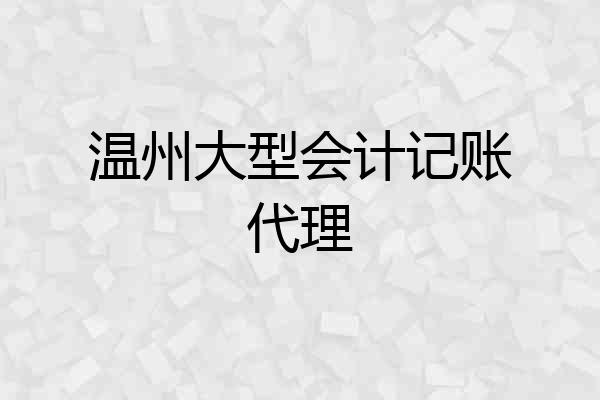 温州大型会计记账代理