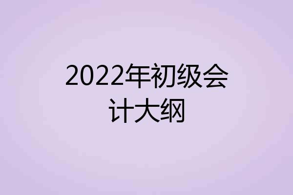 2022年初级会计大纲