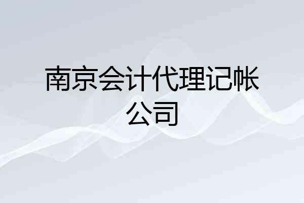 南京会计代理记帐公司