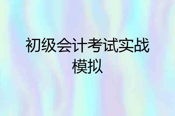 初级会计考试实战模拟