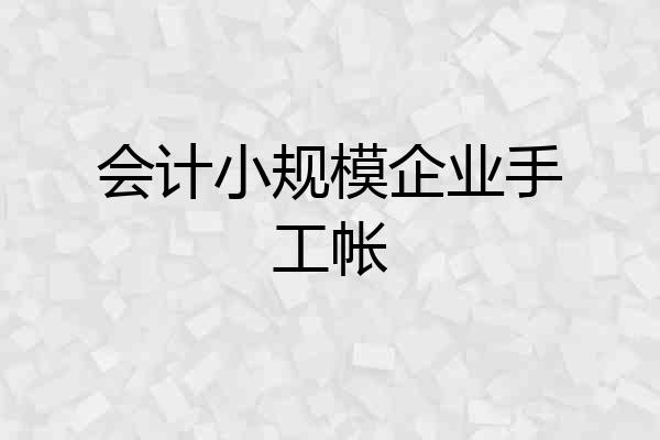 会计小规模企业手工帐