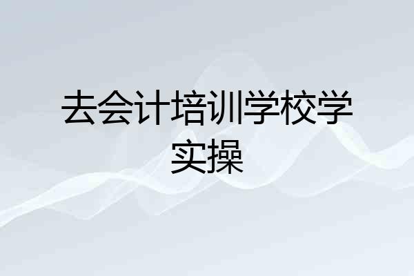 去会计培训学校学实操