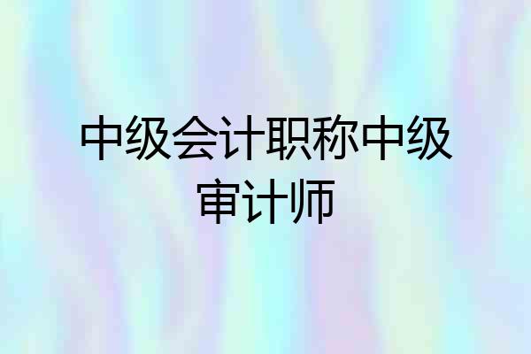 中级会计职称中级审计师