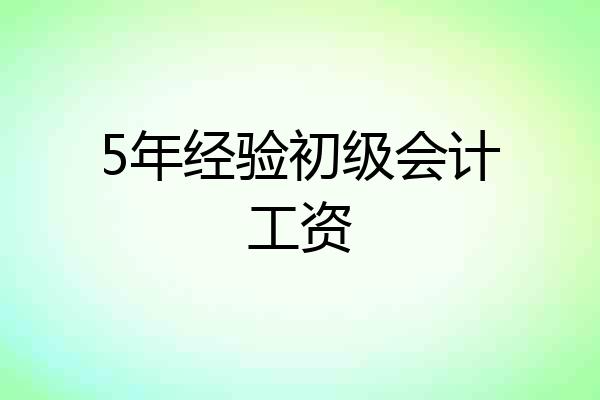 5年经验初级会计工资
