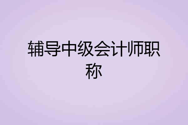 辅导中级会计师职称