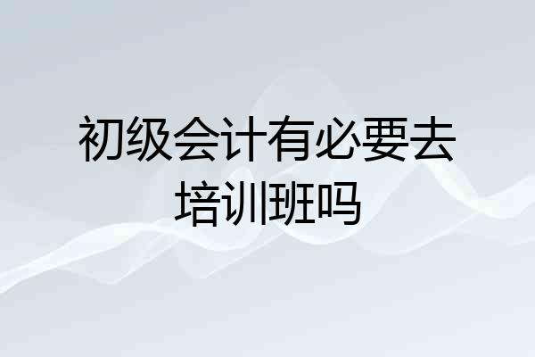 初级会计有必要去培训班吗