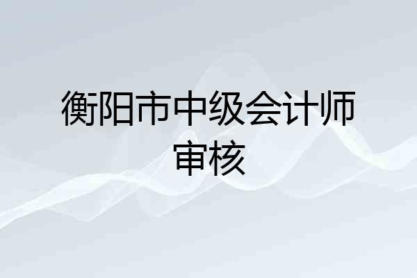 衡阳市中级会计师审核