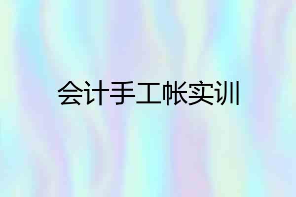 会计手工帐实训