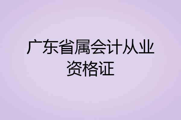 广东省属会计从业资格证