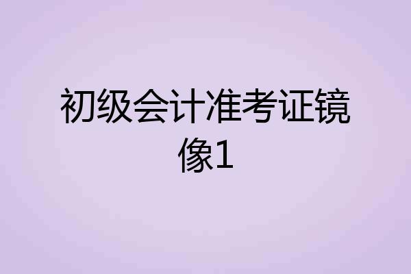 初级会计准考证镜像1