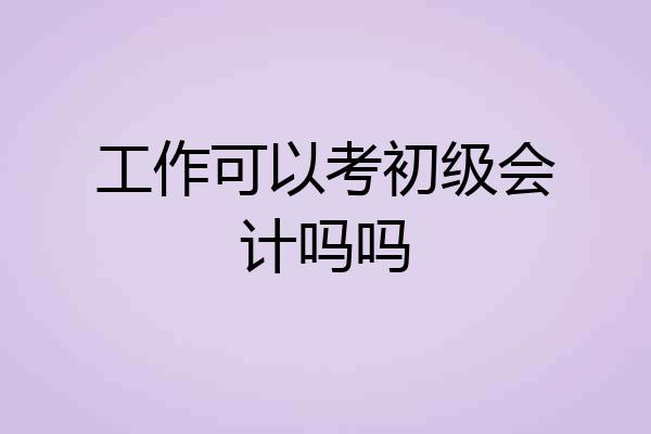 工作可以考初级会计吗吗