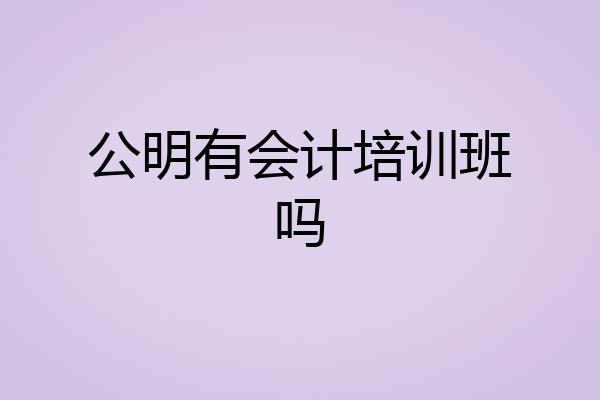 公明有会计培训班吗
