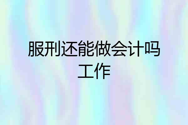 服刑还能做会计吗工作