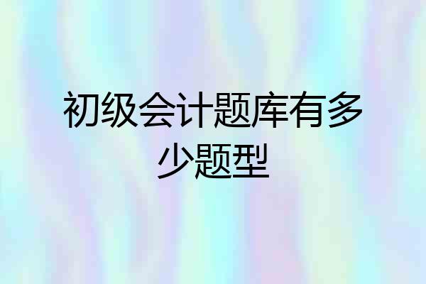 初级会计题库有多少题型