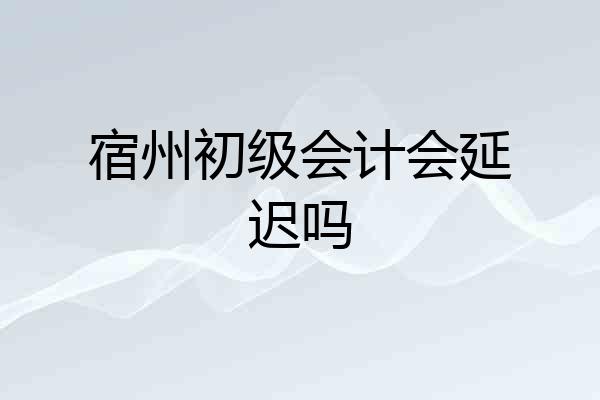 宿州初级会计会延迟吗