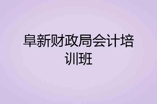 阜新财政局会计培训班