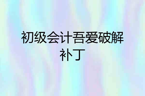 初级会计吾爱破解补丁