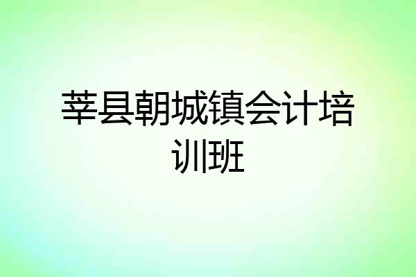 莘县朝城镇会计培训班