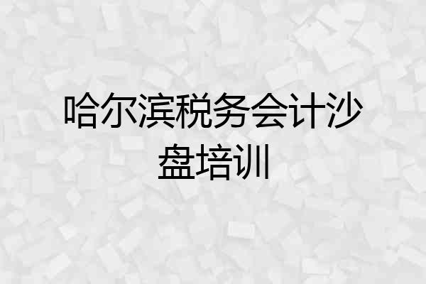 哈尔滨税务会计沙盘培训