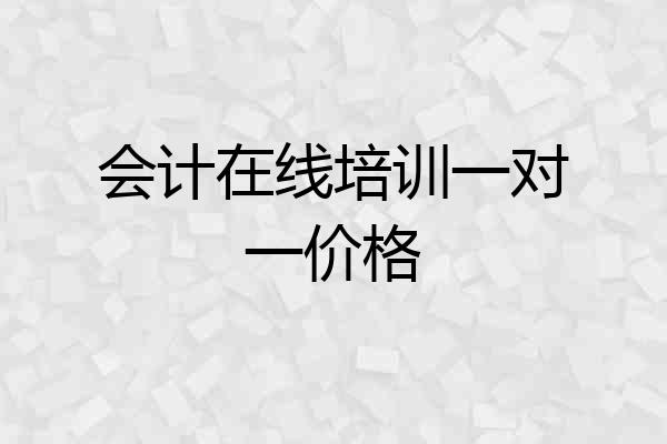 会计在线培训一对一价格
