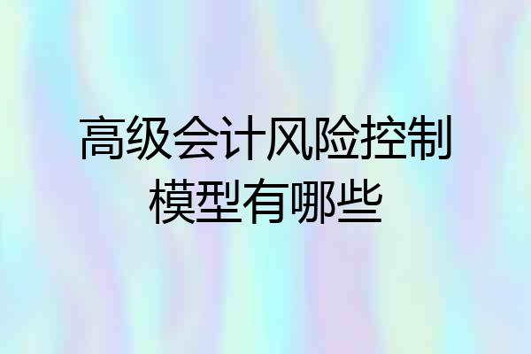 高级会计风险控制模型有哪些