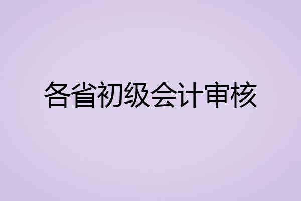 各省初级会计审核