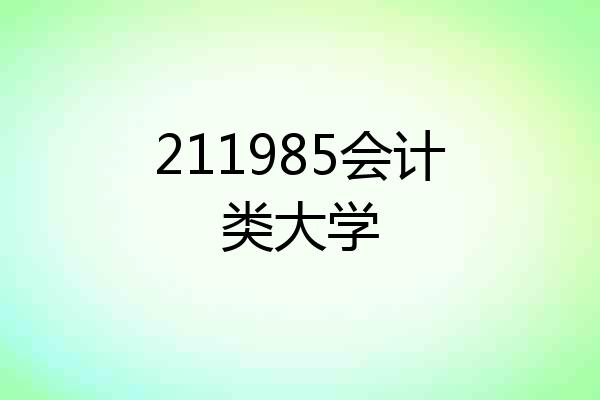 211985会计类大学