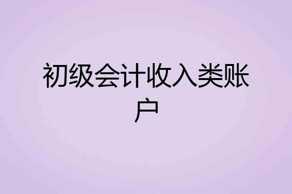 初级会计收入类账户