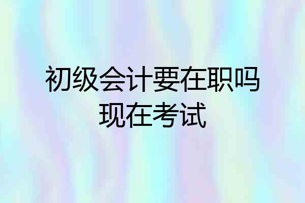 初级会计要在职吗现在考试